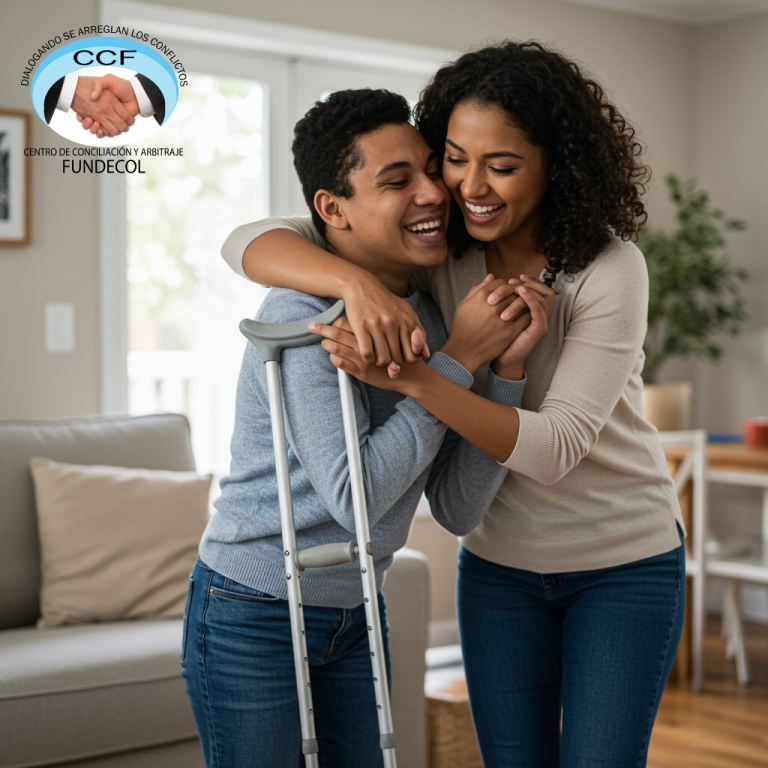 Grupo diverso celebrando la finalización exitosa de un proceso de nombramiento de apoyo en Fundecol